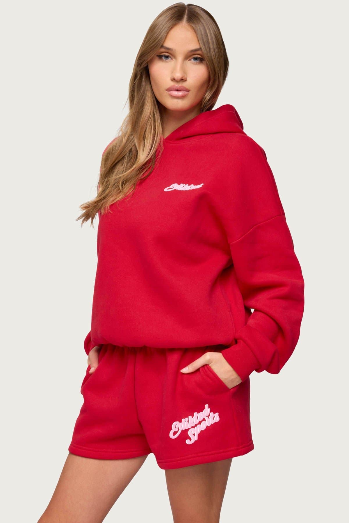 So Sporty Hoodie - Edikted Sports Text Polyester Cotton Matching Set