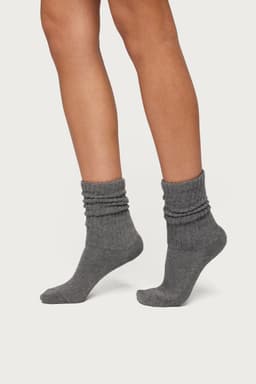 Scrunch Socks Ribbed Cotton Spandex Blend 13 Inch Length Ankle Socks