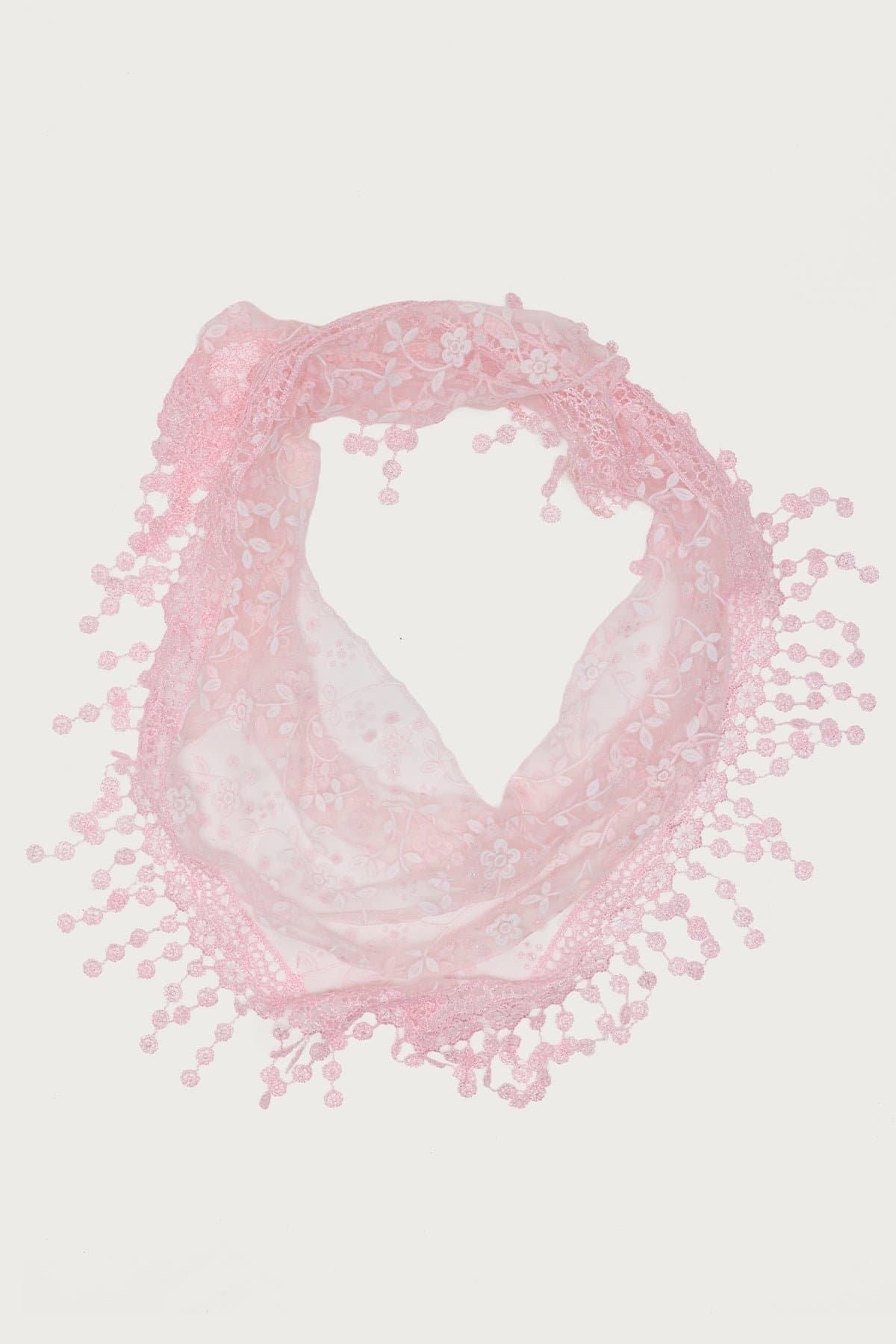 Sparkle Floral Sheer Lace Waist Scarf, Polyester, 51.2 Inch Length
