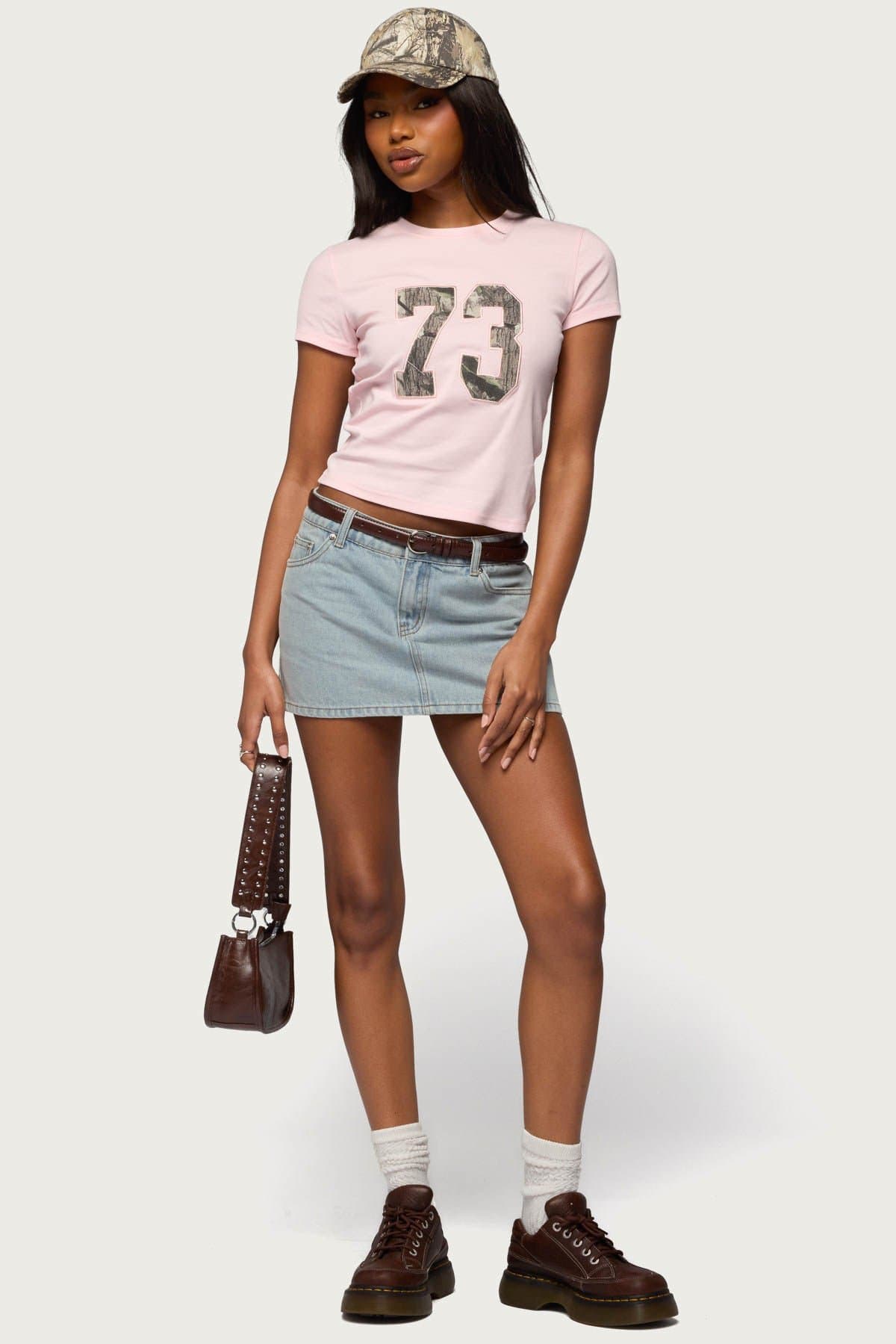 Camo 73 T-Shirt with Graphic Patch, Cotton Spandex Unisex Tee