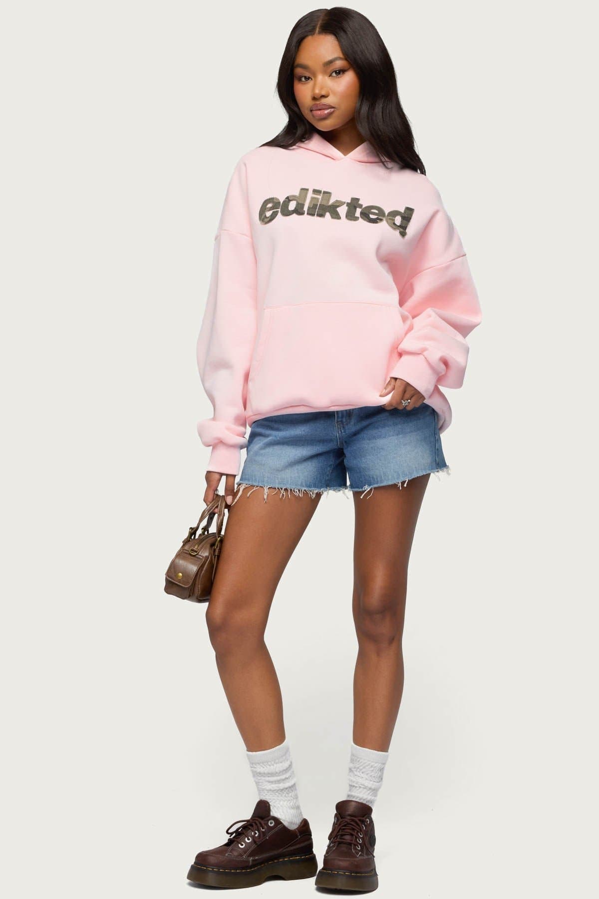 Camo Cutie Edikted Oversized Hoodie - Camo Graphic Polyester Cotton