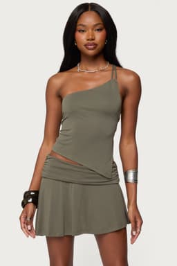 Janah Asymmetric One Shoulder Backless Top - Modal Polyester