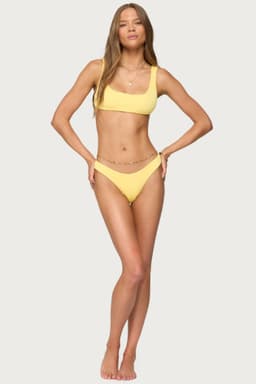 Oasis Scrunch Bikini Bottom - Smocked Double-Lined Stretch Polyester Spandex