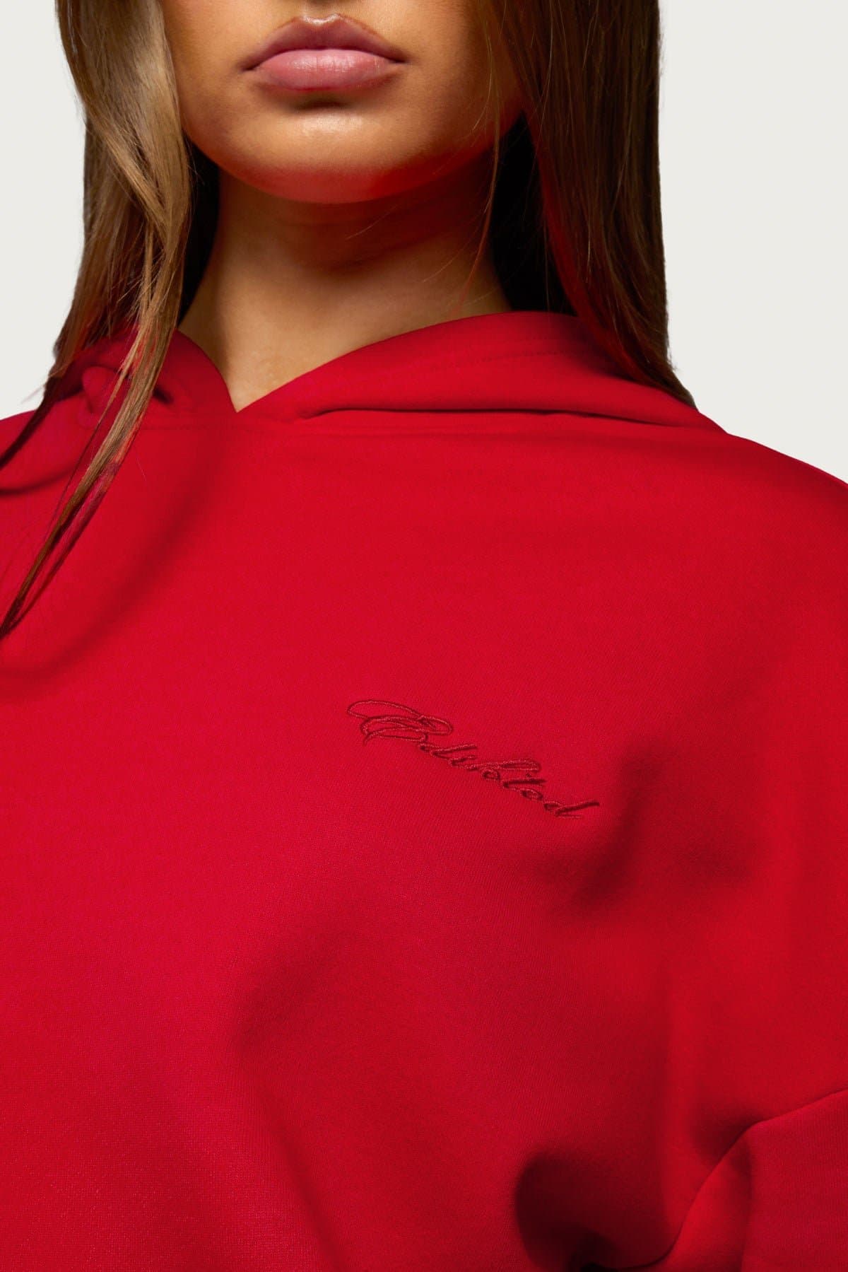 Basic Girl Oversized Edikted Hoodie - Polyester Cotton Embroidered Text