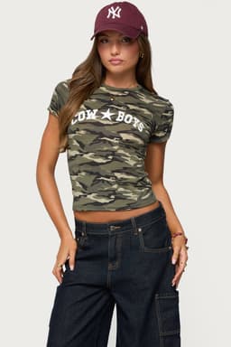 Nika Camo Cowboys Graphic T-Shirt - Polyester Spandex Unisex