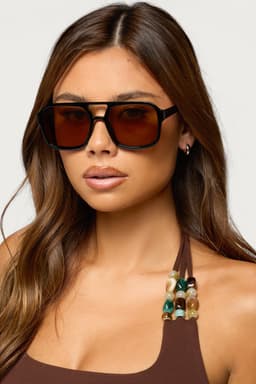 Sunkissed Square Sunglasses - UV Protected Polycarbonate Lenses, Frame Width 5.6in