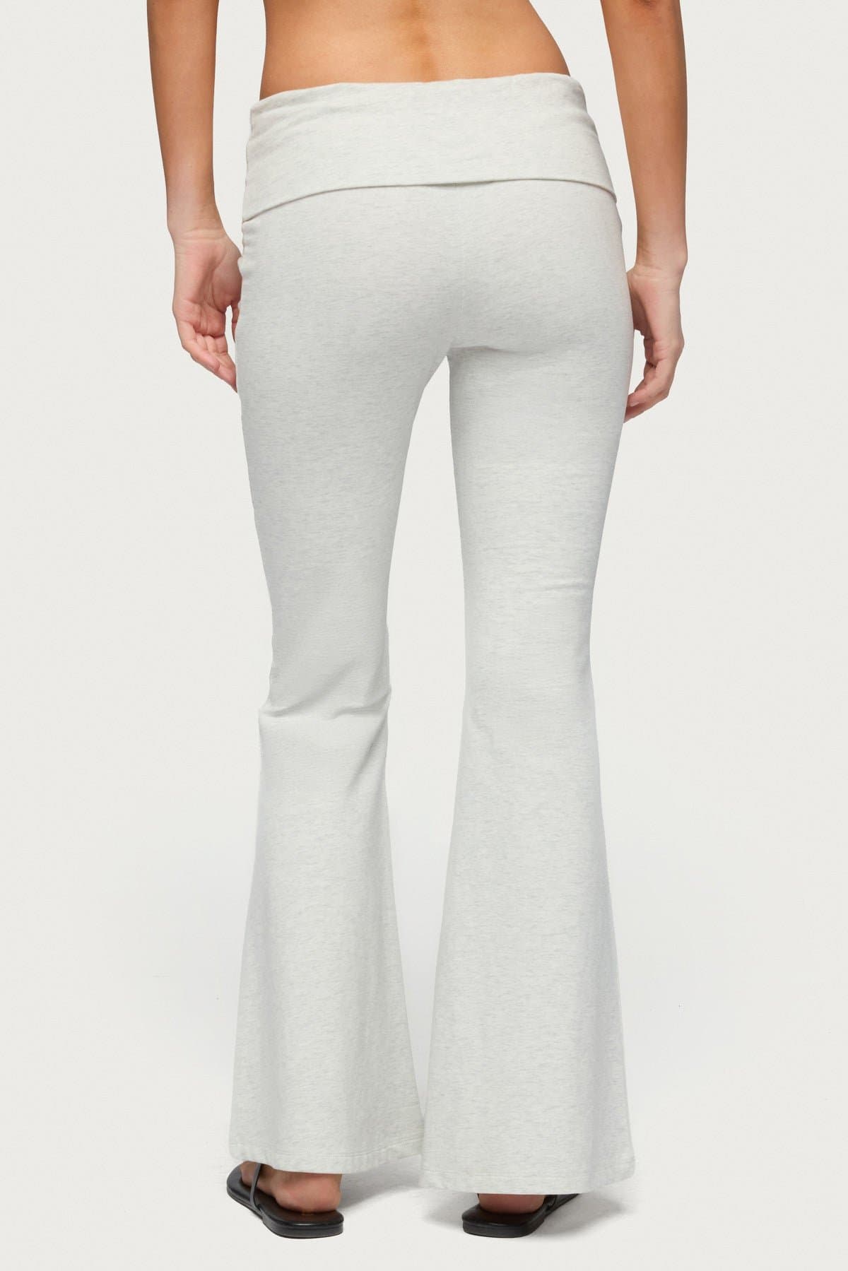 Petite Naomi Foldover Flared Leggings - Cotton Spandex Loungewear Size S Inseam 29.5"