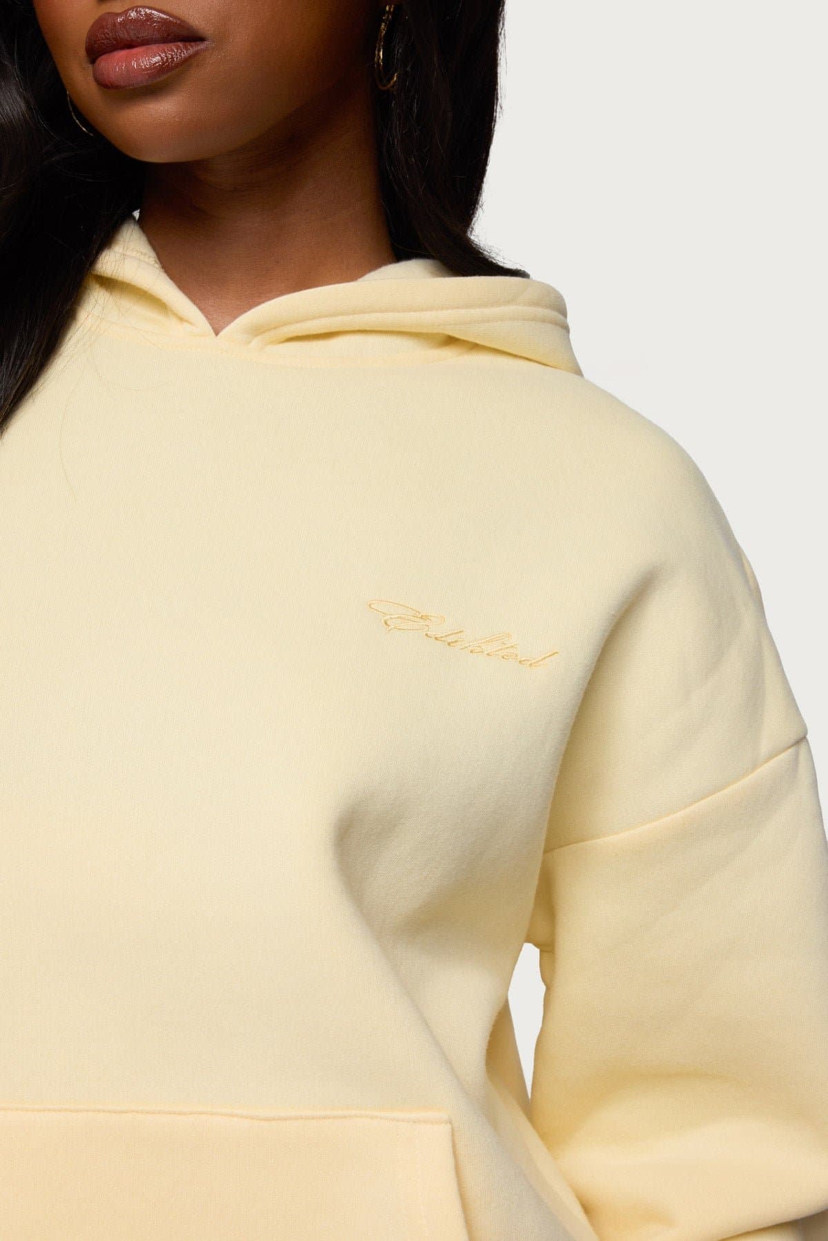 Basic Girl Oversized Edikted Embroidered Hoodie - Polyester Cotton Blend