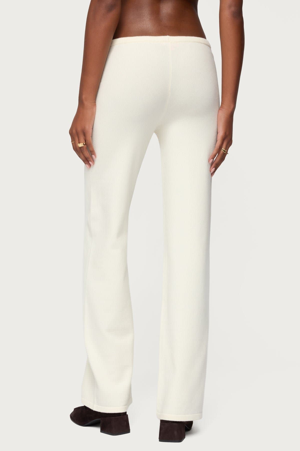 Montanna Knit Pants - Adjustable Tie Waist, Acrylic Fabric, Size S Inseam 32.1"