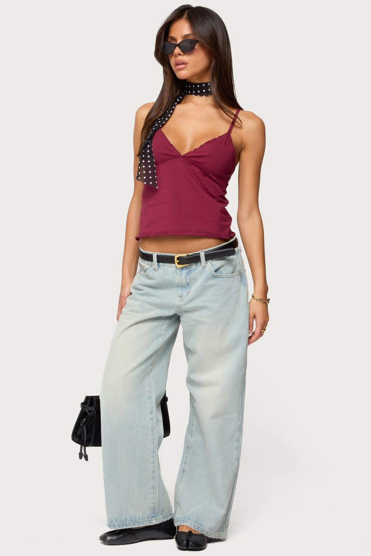 Petite Ace Low Rise Baggy Jeans in Rigid Cotton Denim
