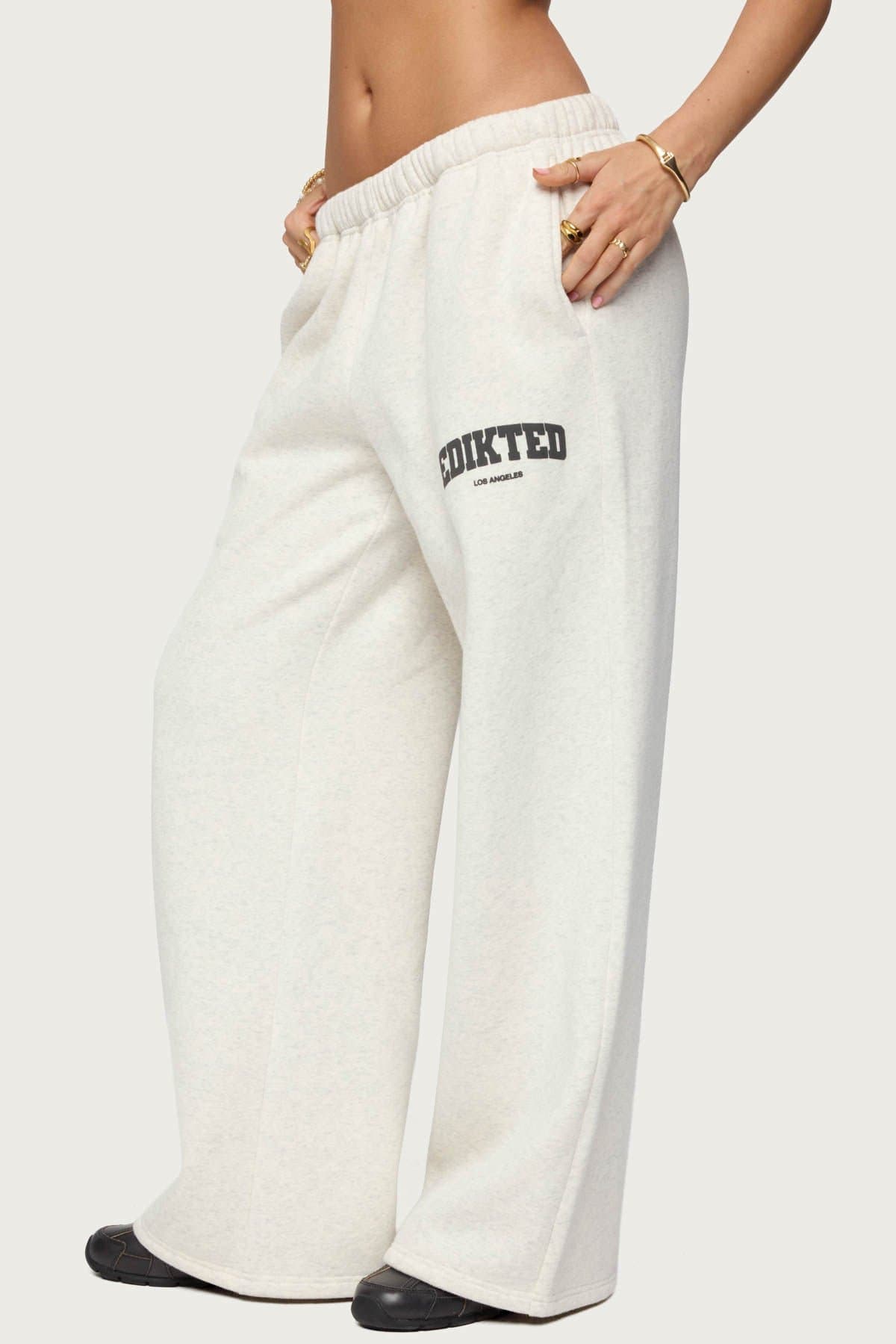 Edikted LA Sweatpants - Polyester Cotton Straight Leg with Elastic Waistband