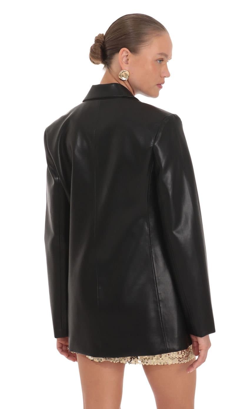 Maria Faux Leather Blazer