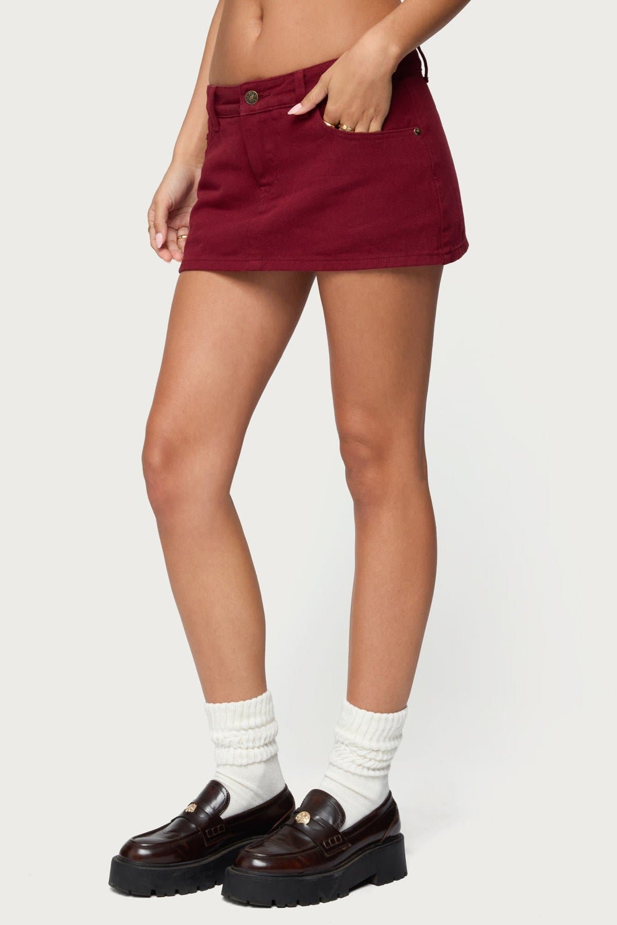 Camelia Denim Mini Skort - 100% Cotton Mini Skirt Short
