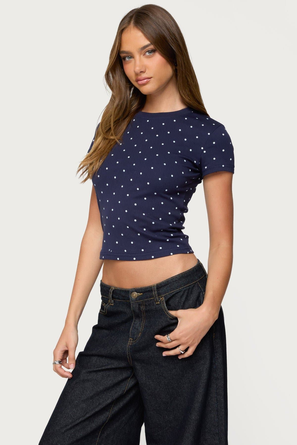 Lorenzo Polka Dot Print T-Shirt - Cotton Spandex Unisex