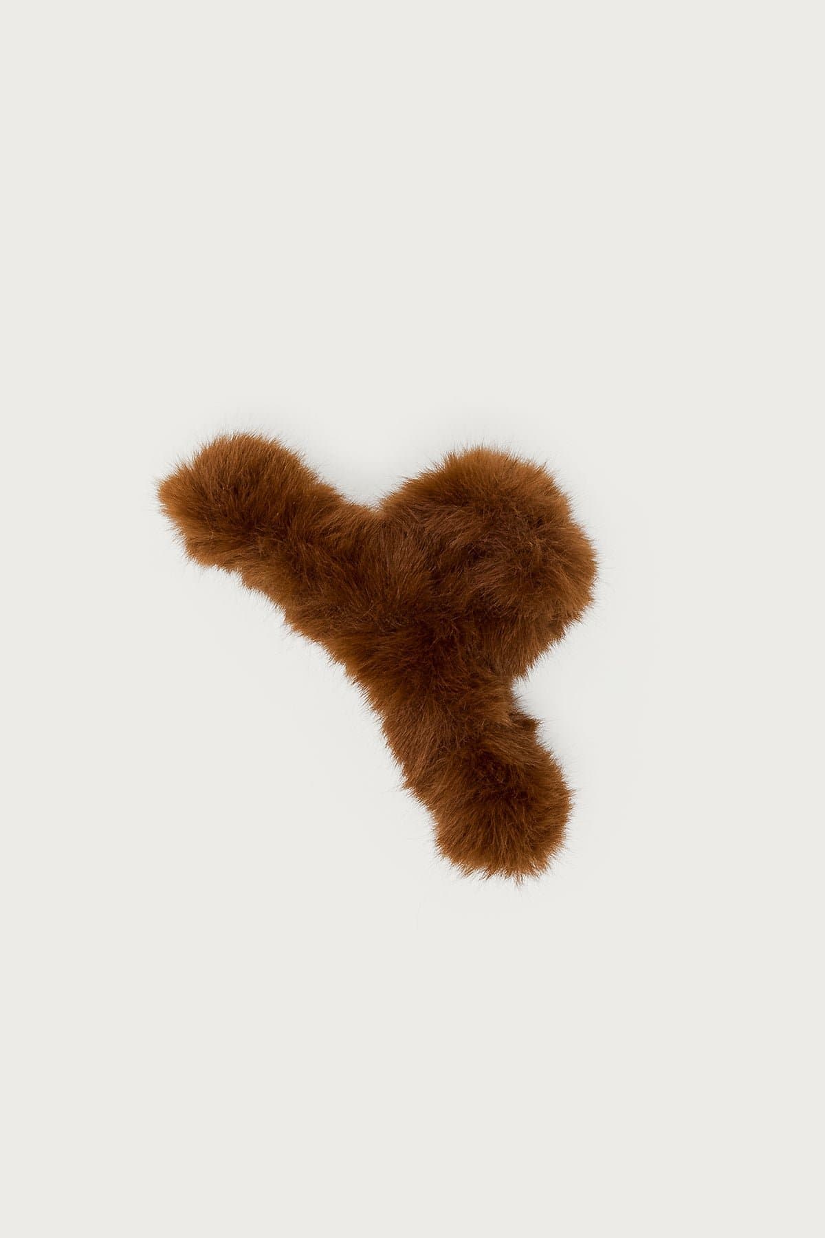 Faux Fur Hair Clip - Acrylic and Plastic, 5.5 Inch Length