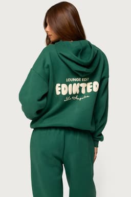 Lounge Edit Hoodie Edikted Los Angeles Graphic Polyester Cotton Rayon