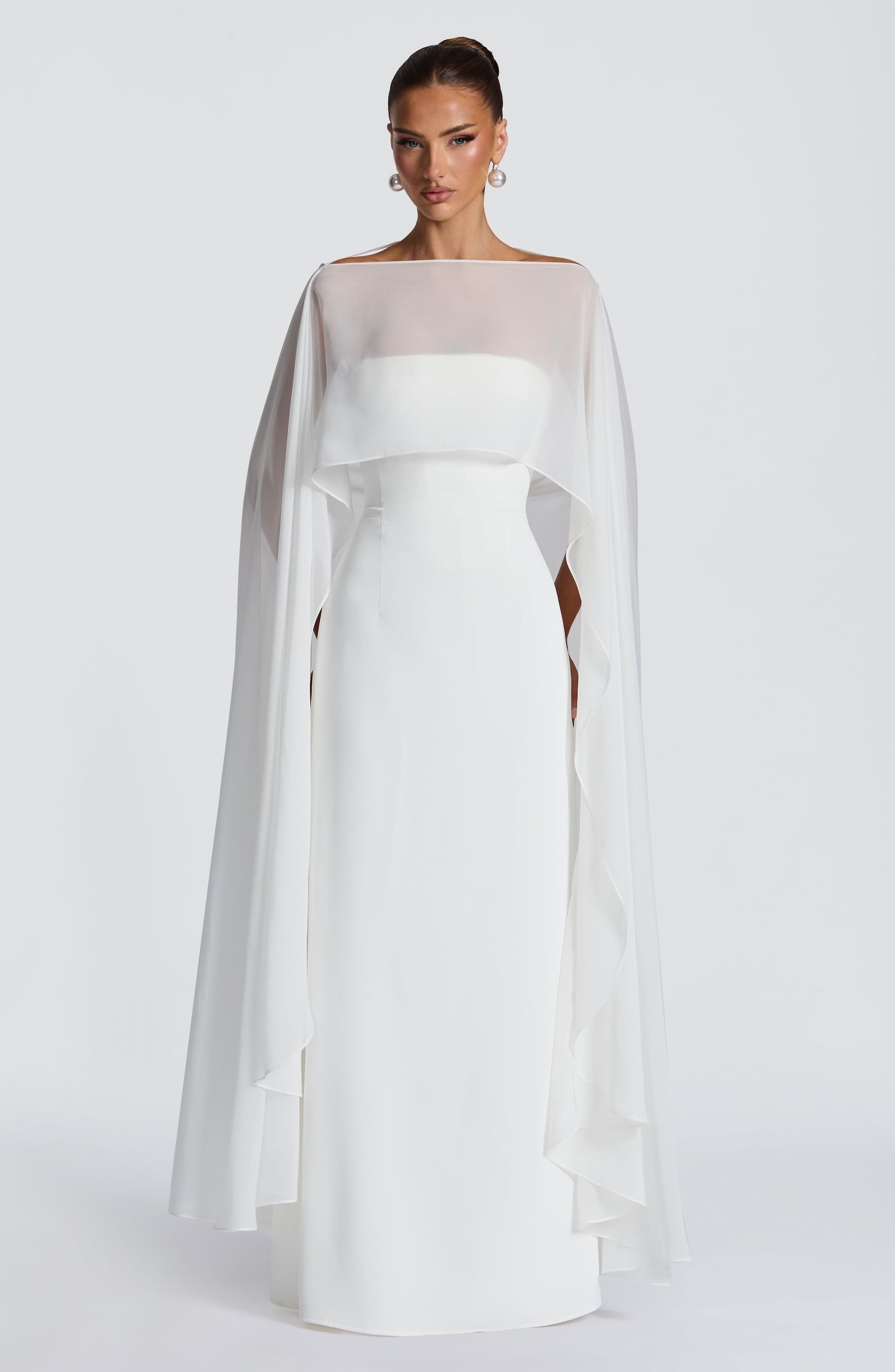 Irmina Maxi Dress in Ivory - Strapless Crepe Bridal Maxi Dress