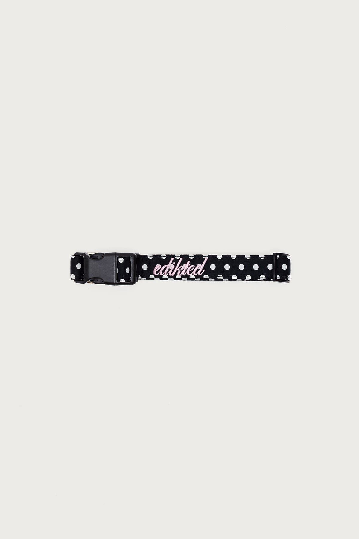Spotted Edikted Adjustable Pet Collar - Polka Dot Print, Polyester, Plastic, Metal