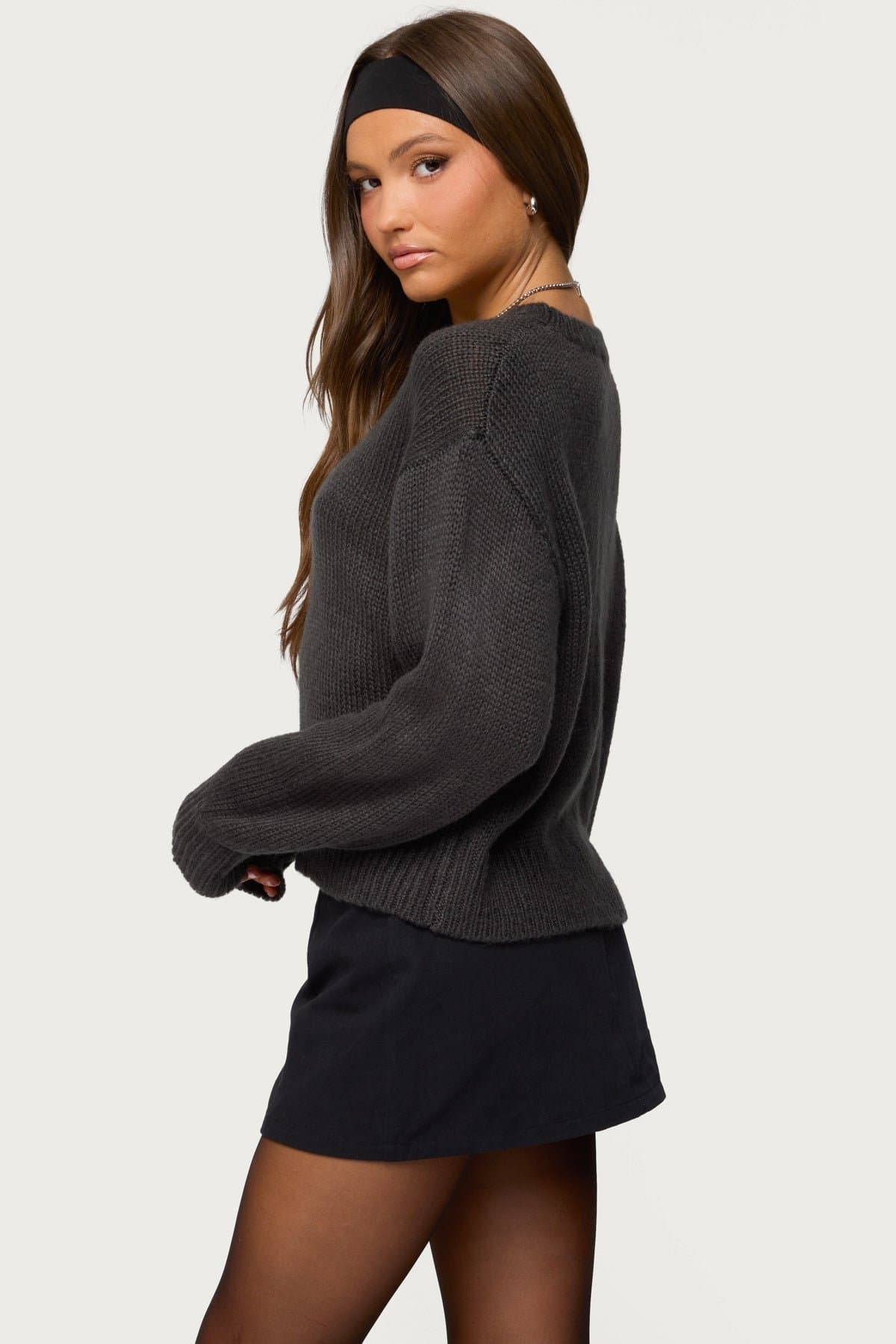 Kyrah Oversized Knit Sweater - Acrylic Fabric, Relaxed Fit