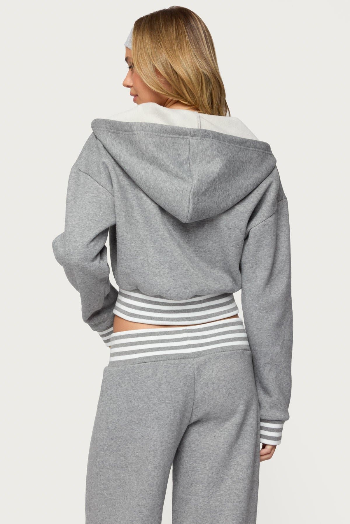 Eloura Stripey Zip-Up Hoodie - Striped Polyester Cotton Hoodie