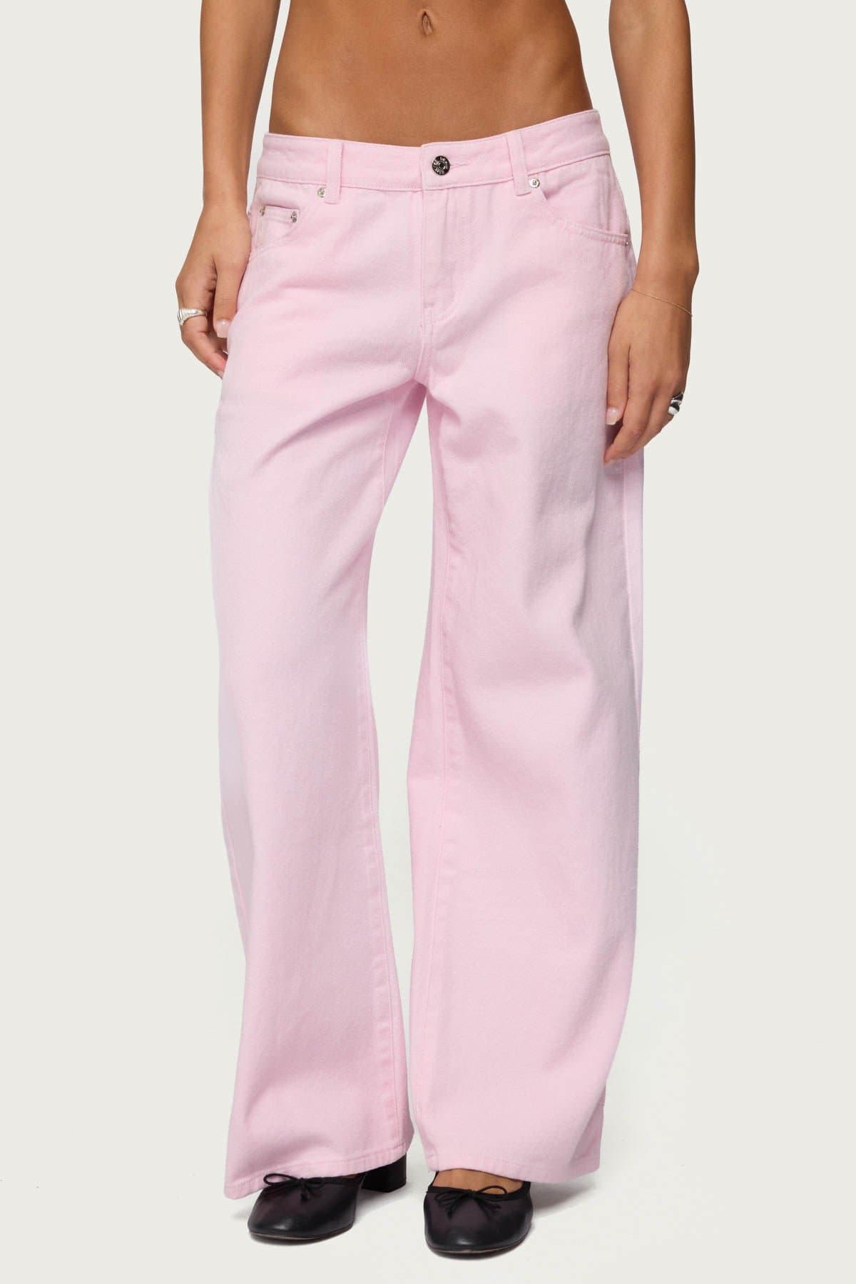 Petite Roman Low Rise Baggy Jeans 100% Cotton Rigid Denim Size S Inseam 28.3"