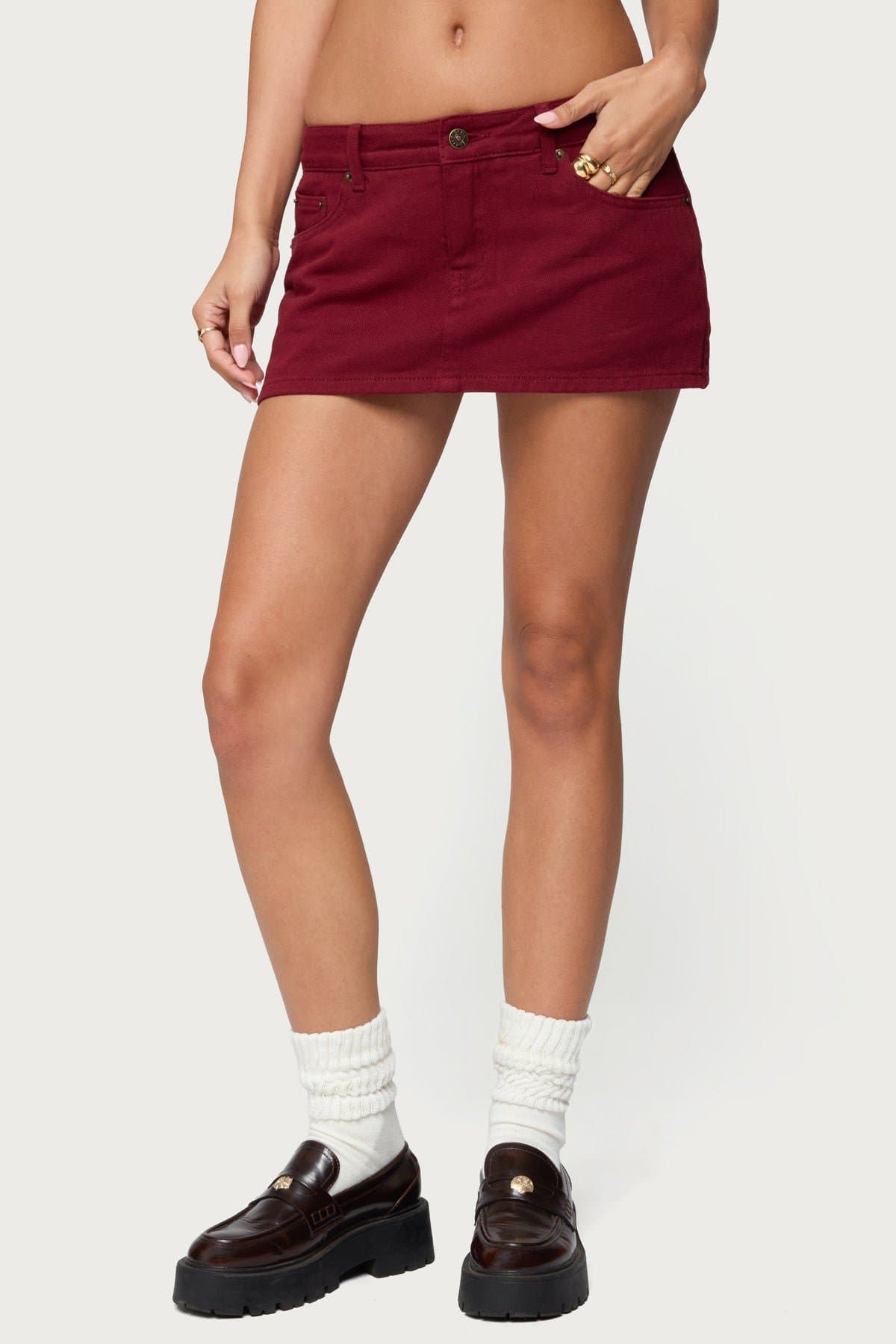 Camelia Denim Mini Skort - 100% Cotton Mini Skirt Short