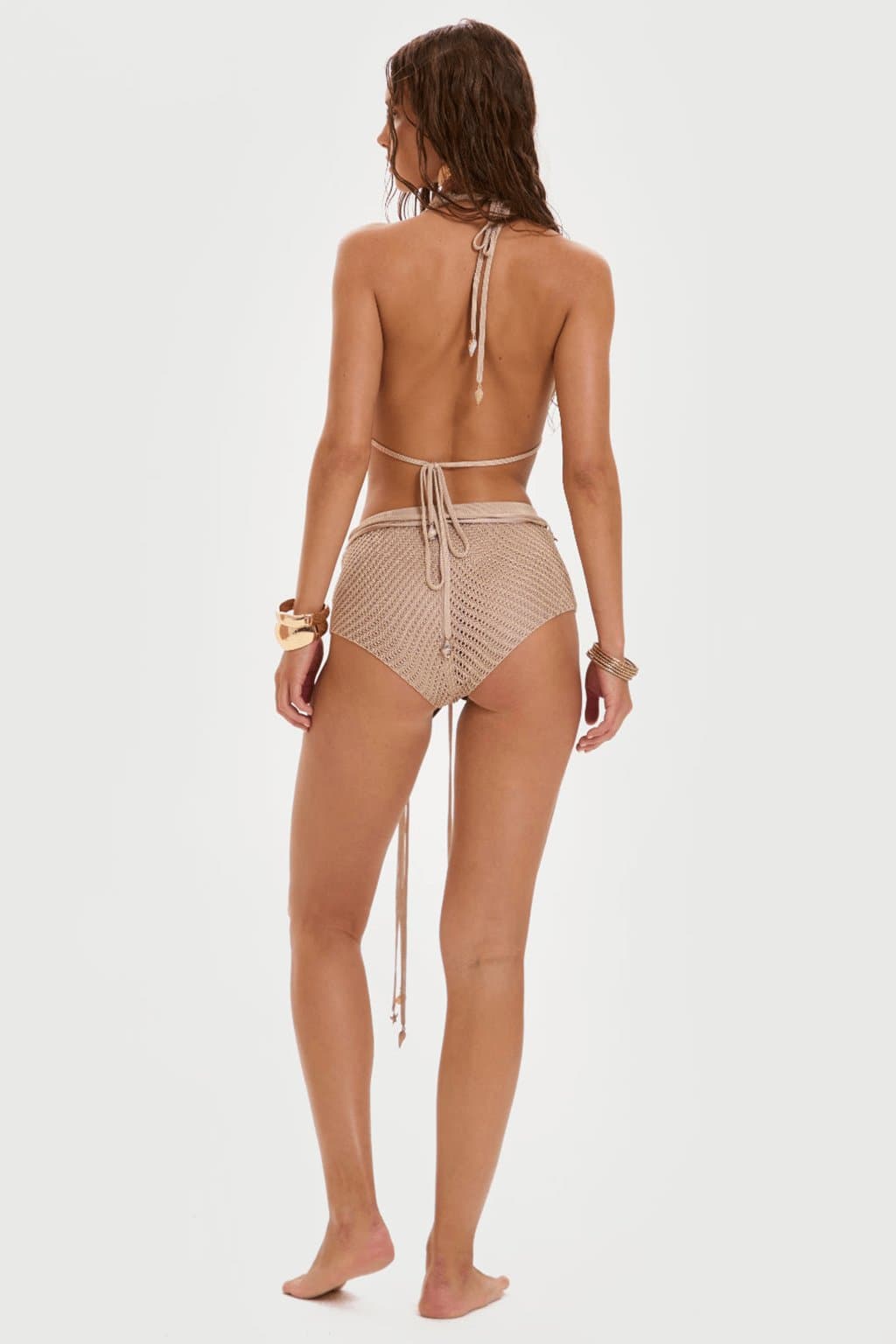 Rayah Short Single Layer Knit Stretchy Sheer Hotpant White