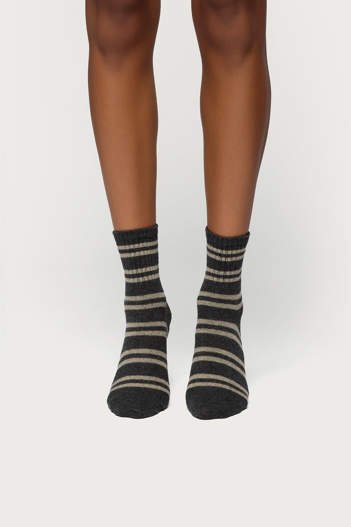 Everyday Striped Socks - Cotton Polyester Spandex Blend, 10.6 Inch Length