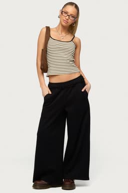 Petite Kori Oversized Sweatpants - Polyester Cotton Raw Hem Elastic Waistband