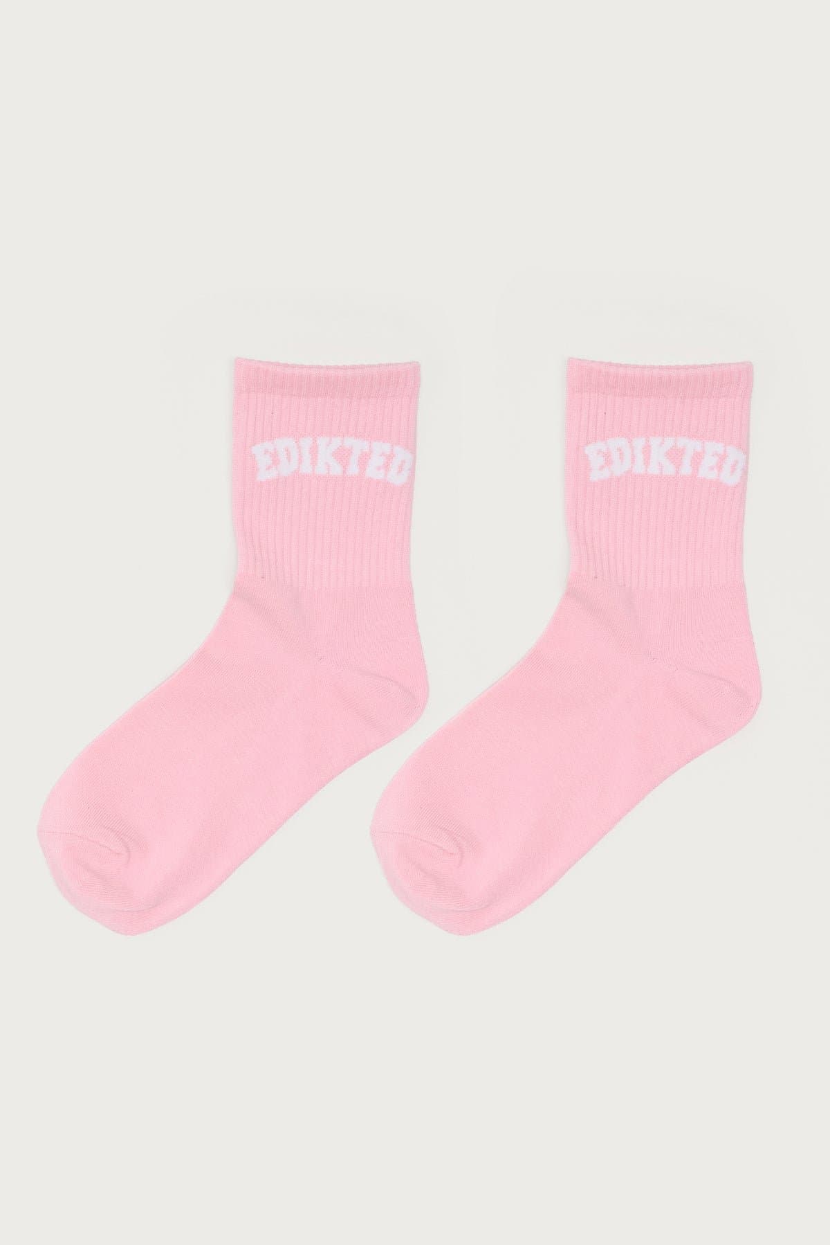 Edikted Ribbed Socks - Cotton Polyester Spandex Blend, 10.6 Inch Length