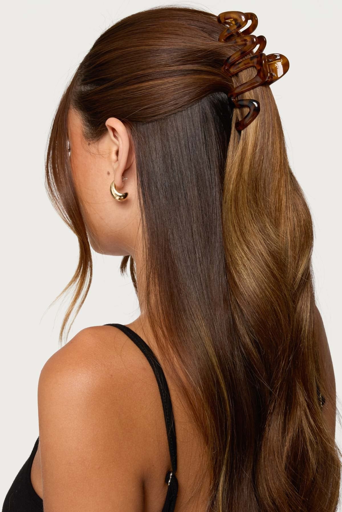 Tortoise Abstract Claw Clip - Squiggle Acrylic Hair Clip 4.1 Inch