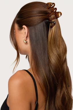 Tortoise Abstract Claw Clip - Squiggle Acrylic Hair Clip 4.1 Inch