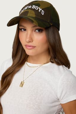Camo Cowboys Embroidered Baseball Cap - 100% Cotton, Camo Print