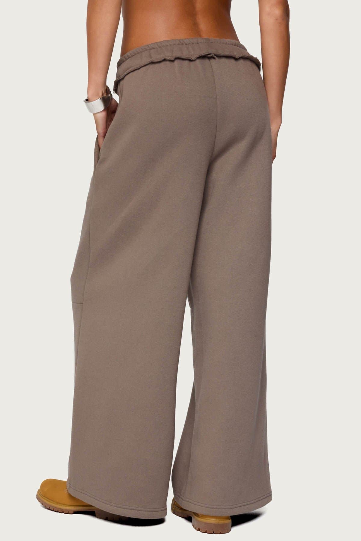 Kori Oversized Sweatpants - Polyester Cotton Elastic Waistband Raw Hem