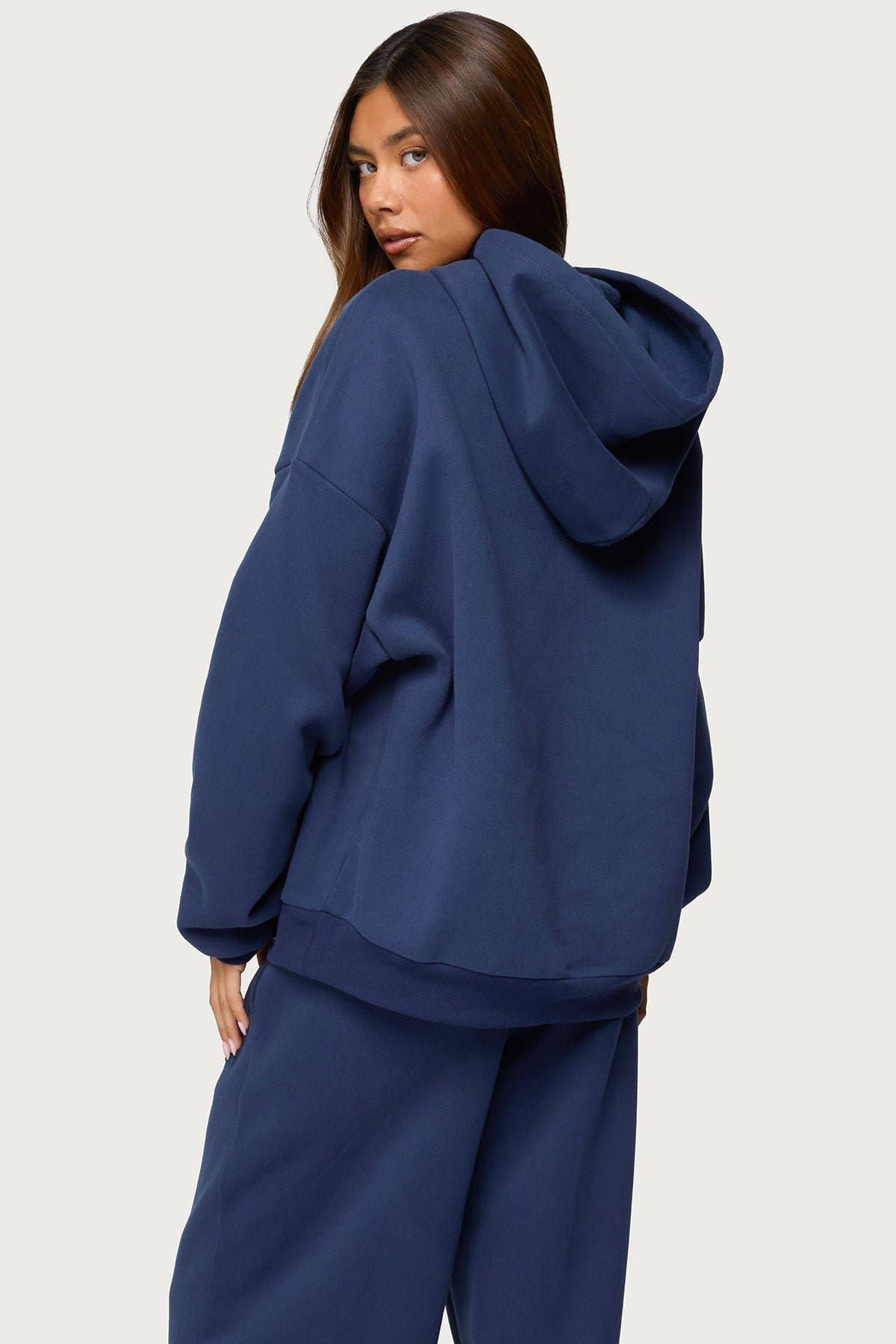 Totally Edikted Hoodie - Embossed Graphic Polyester Cotton Unisex Sweatshirt