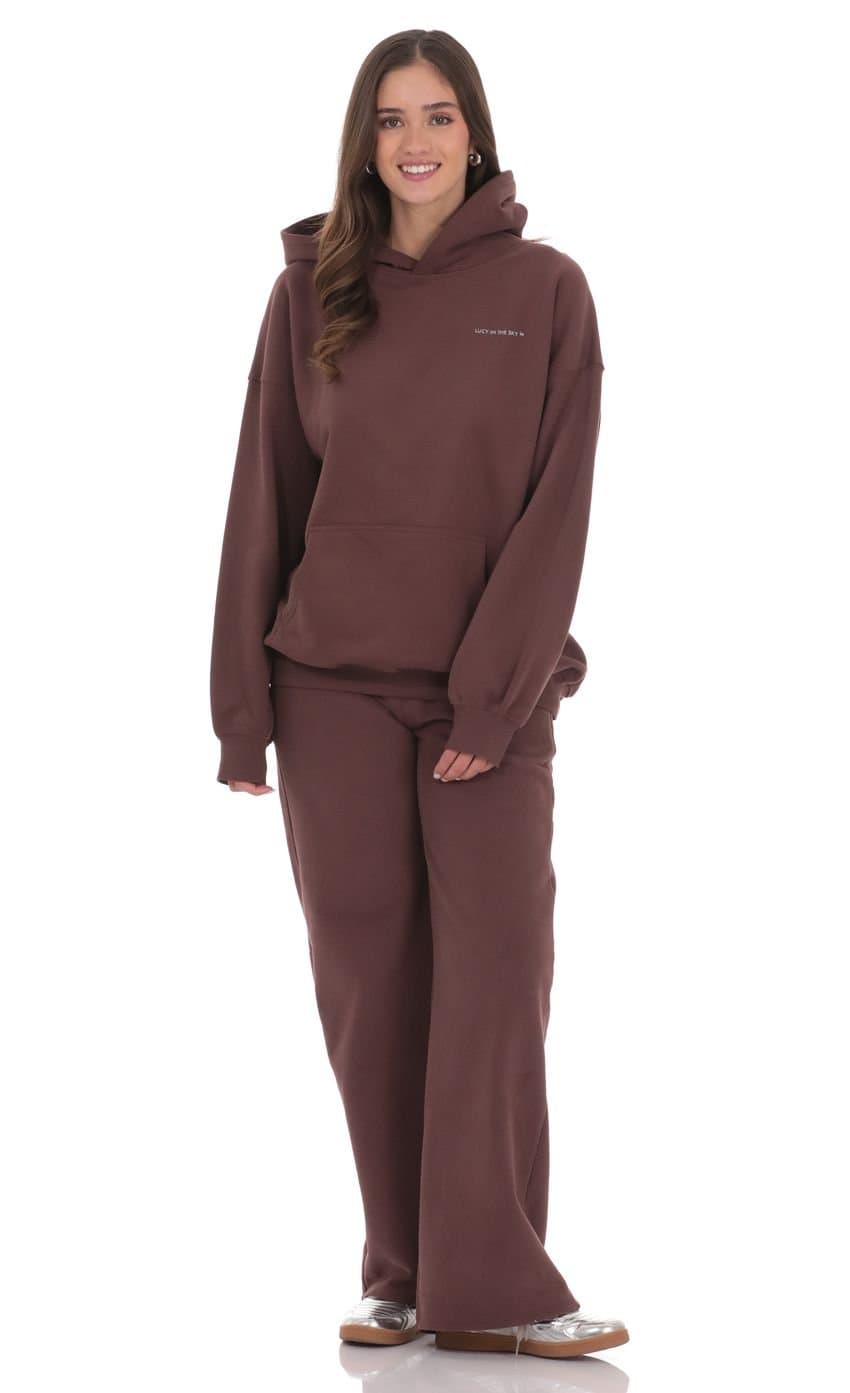 Los Angeles Fleece Hoodie in Brown