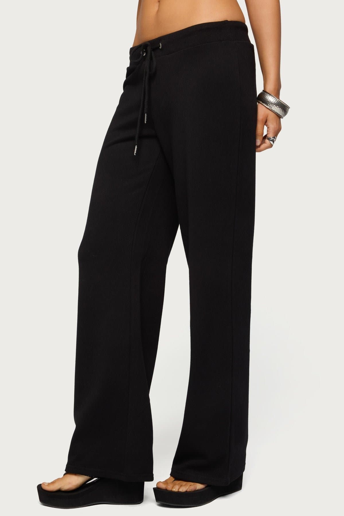 Quinn Straight Leg Sweatpants - Polyester Cotton Adjustable Waistband