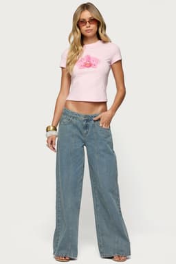 Stitch & Pleat Low Rise Baggy Jeans in Rigid 100% Cotton Denim