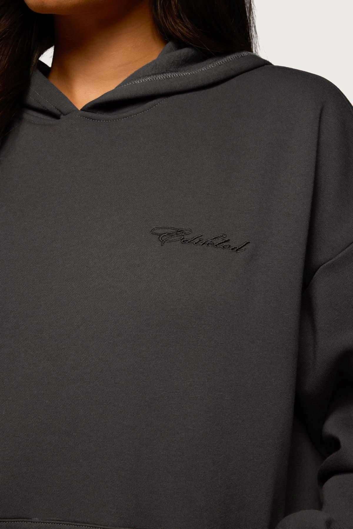 Basic Girl Oversized Edikted Hoodie - Polyester Cotton Embroidered Text