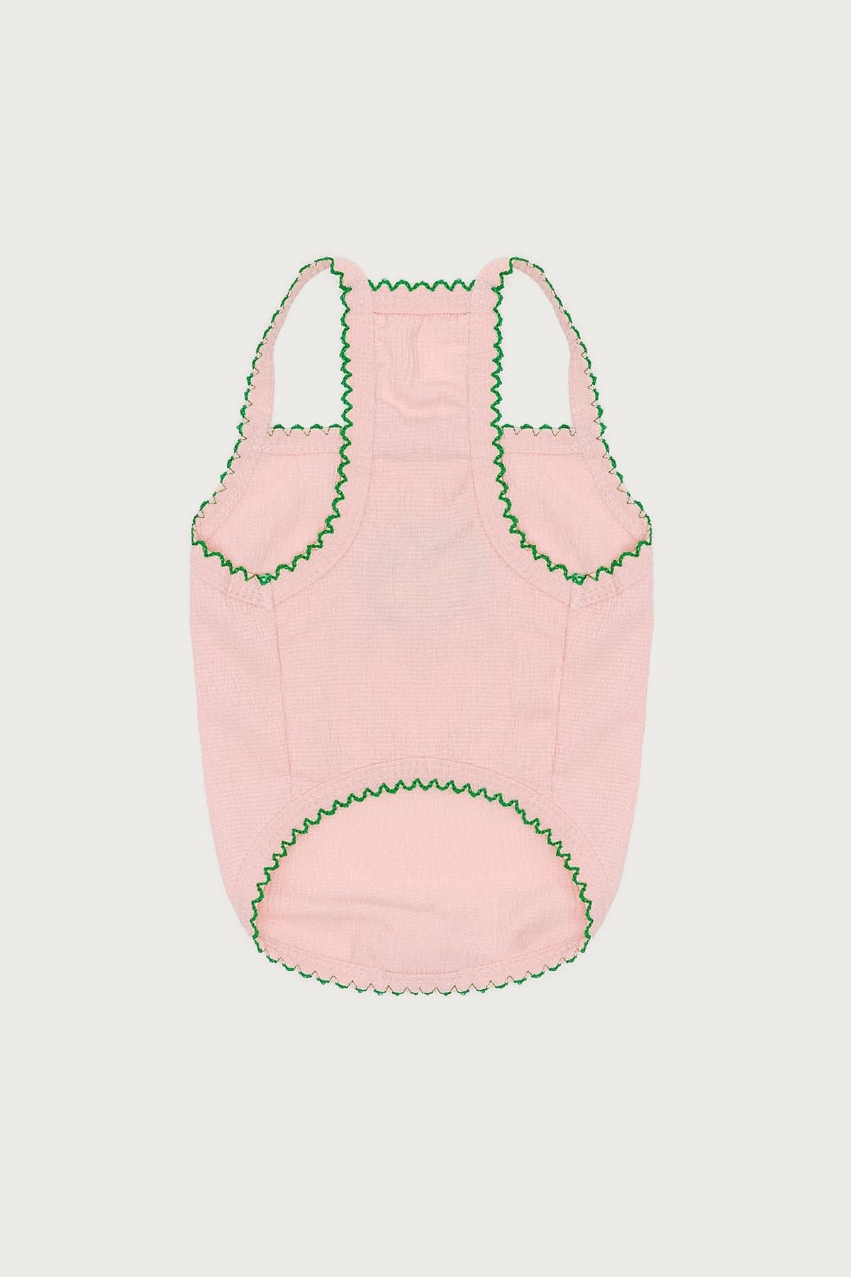 In The Tropics Pet Tank Top - Embroidered Palm Tree Graphic, Polyester, Scalloped Trim, Sizes XS-L