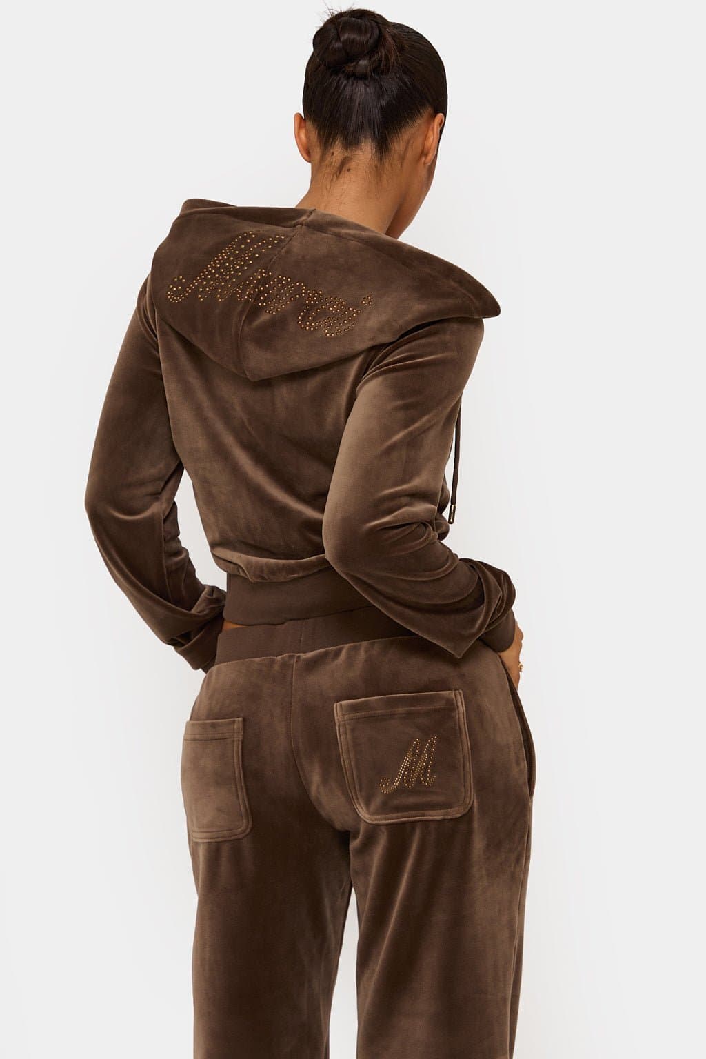 Khaki Velour Zip Up Hoodie with Murci Branding Regular Fit