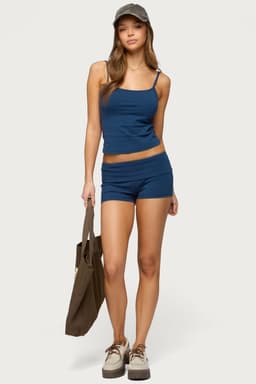 Palo Foldover Shorts - Cotton Spandex Matching Set