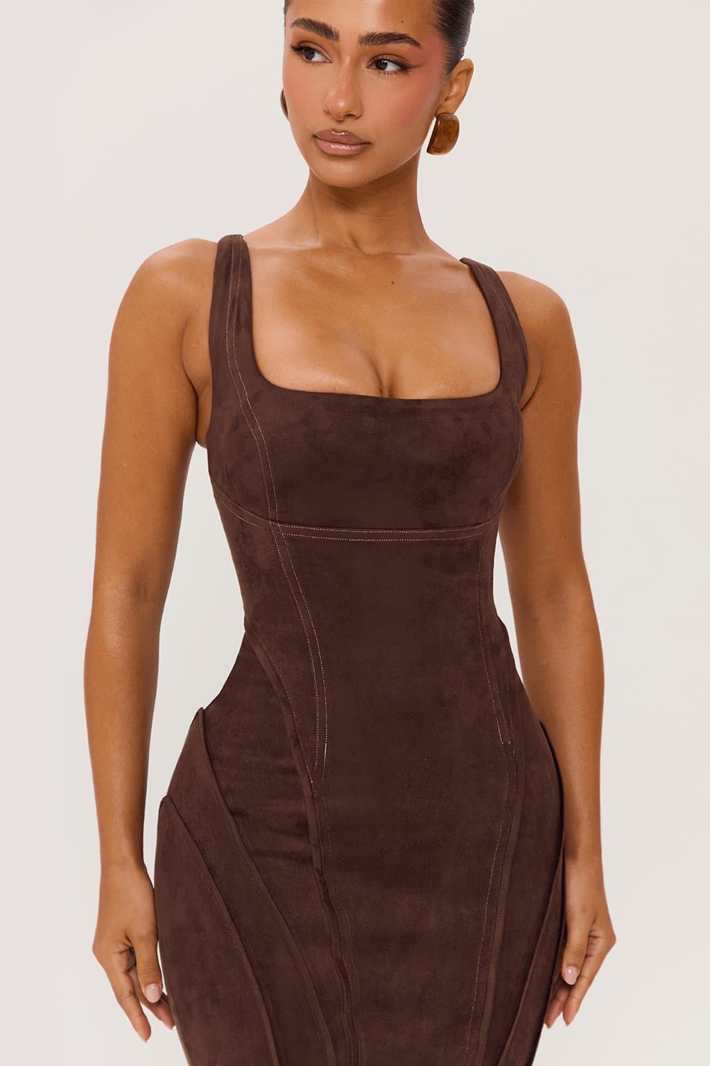 Lexi Maxi Dress Square Neck Adjustable Strap Corset Back High Stretch