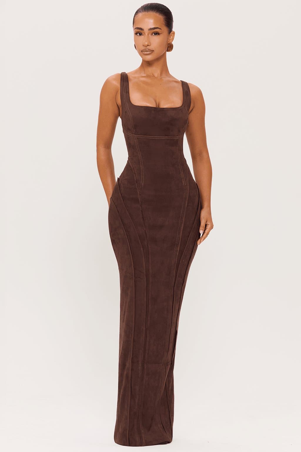 Lexi Maxi Dress Square Neck Adjustable Strap Corset Back High Stretch