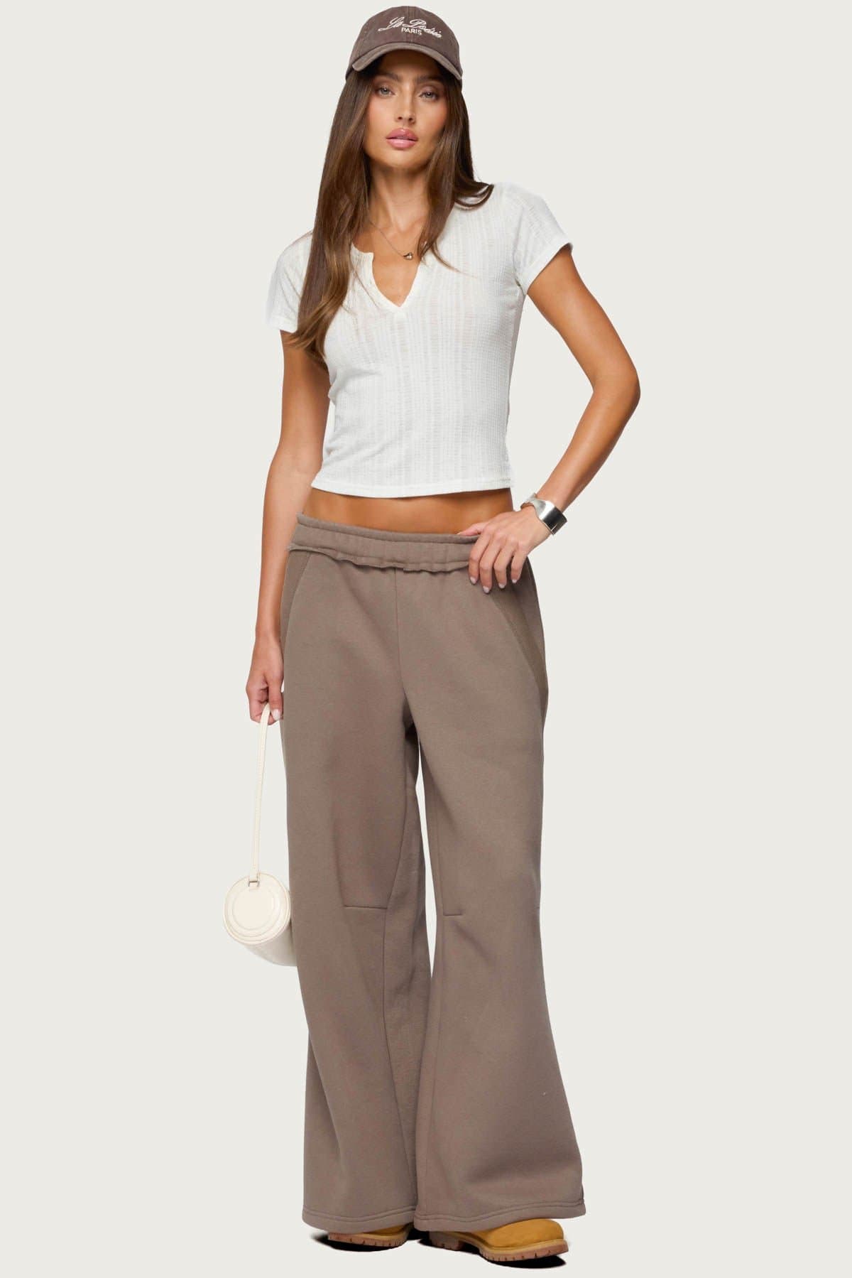 Semi Sheer Ribbed V-Neck Henley T-Shirt - Rayon Polyester Nylon Spandex