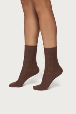 Cozy Diamond Knit Socks - Cotton Polyester Spandex Blend, 13 Inch Length