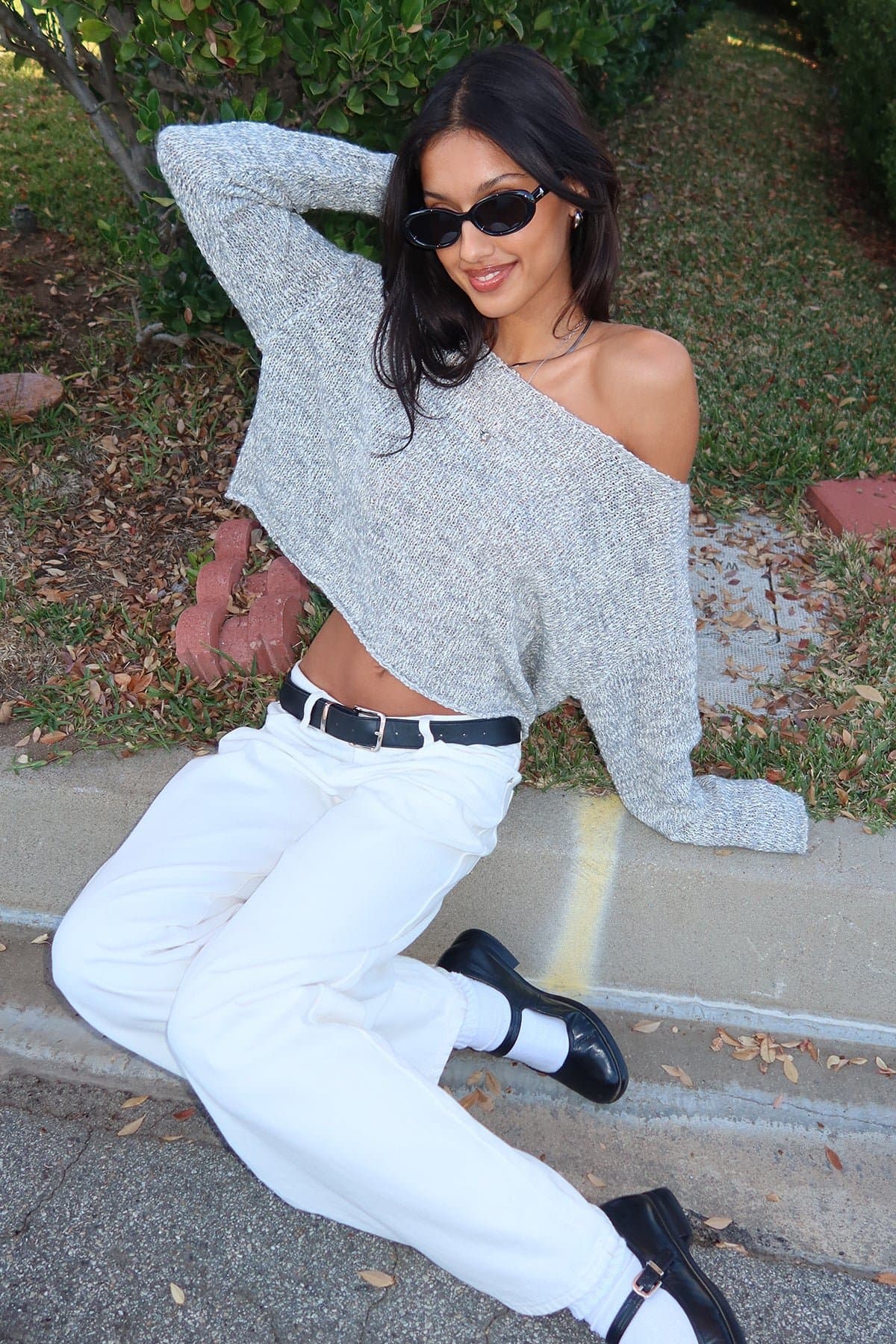 Florentina Off Shoulder Sweater Knit Acrylic Nylon