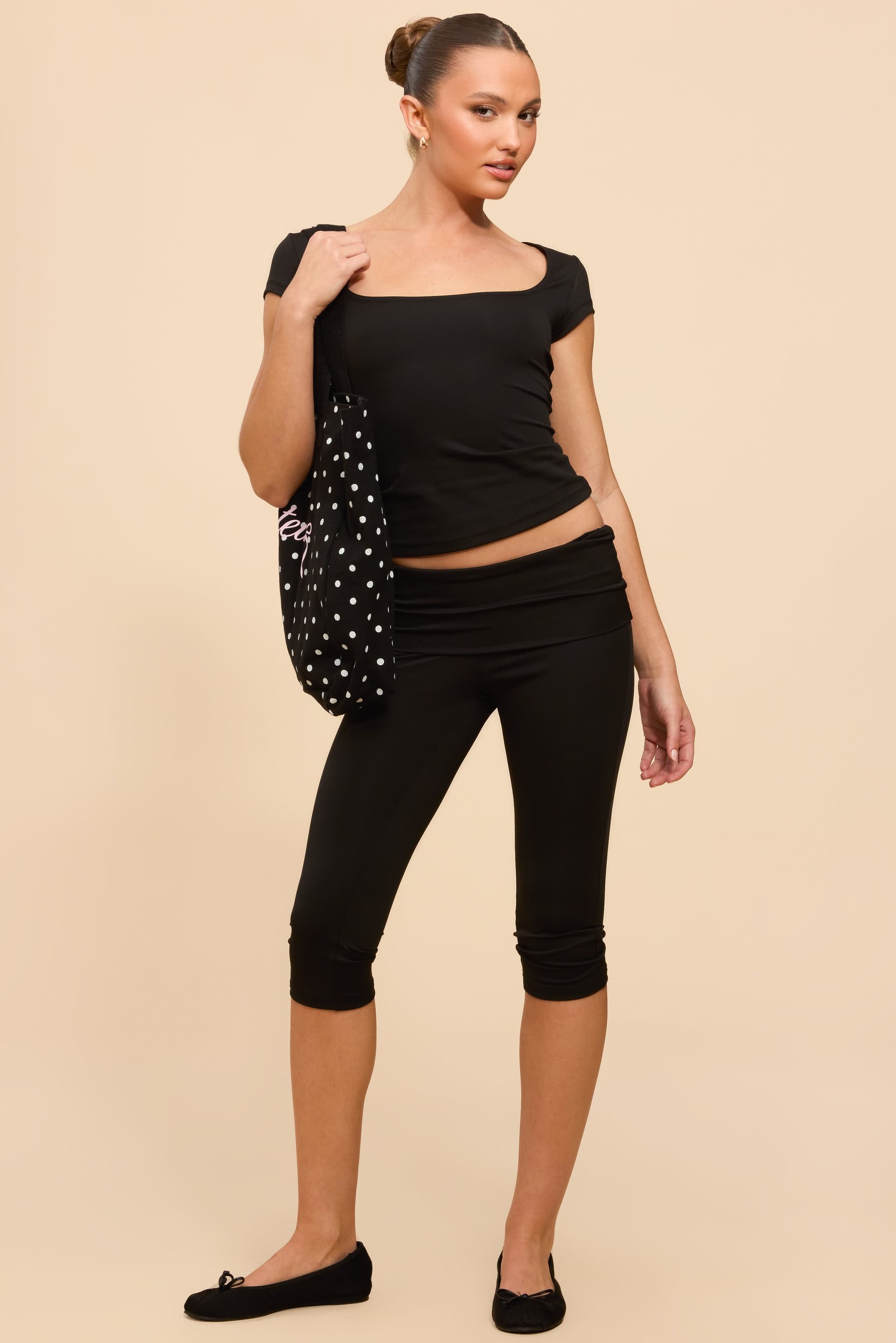 Delaney Square Neck Fitted Top - Polyester Spandex