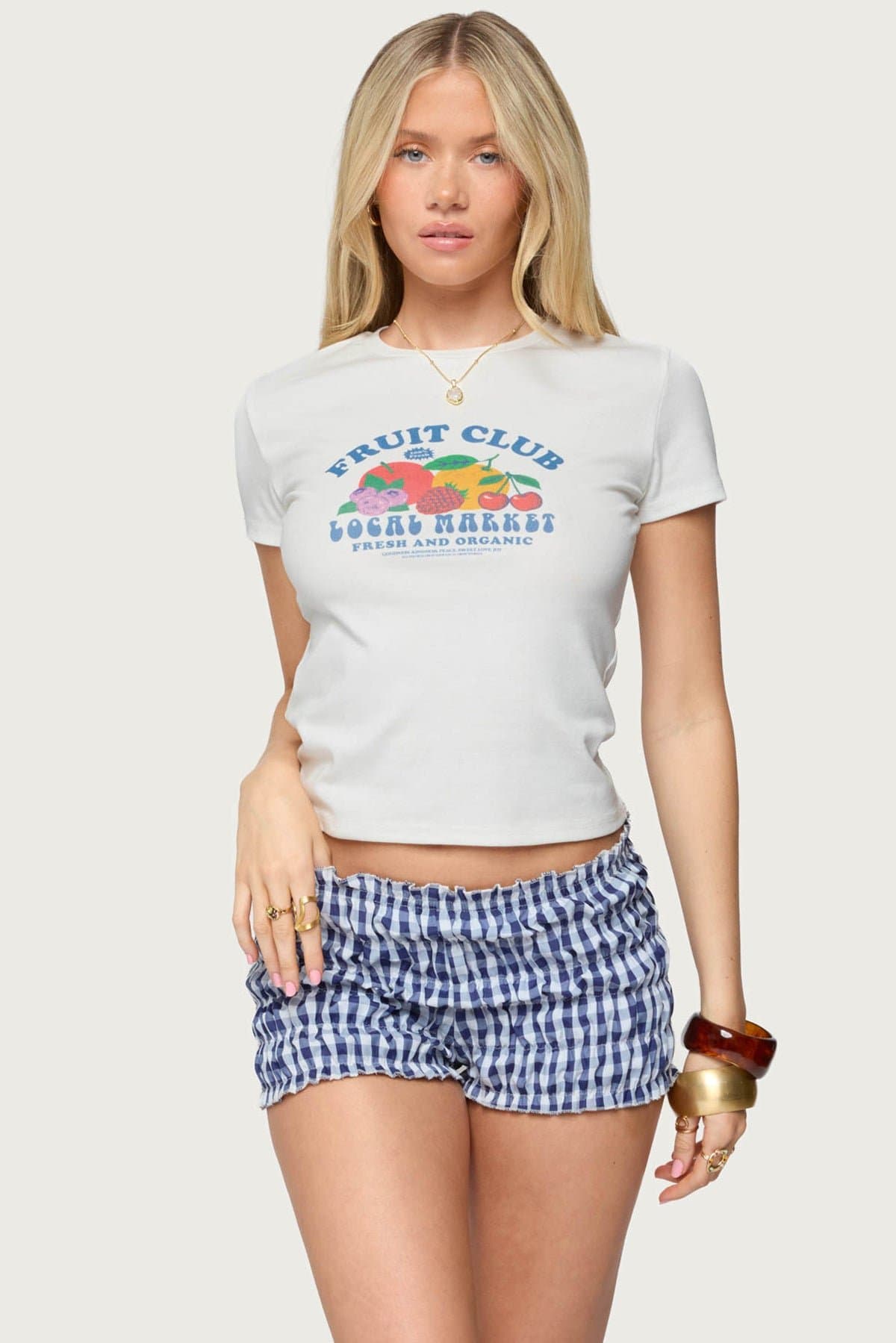 Fruit Club Graphic Print T-Shirt - Cotton Spandex Unisex
