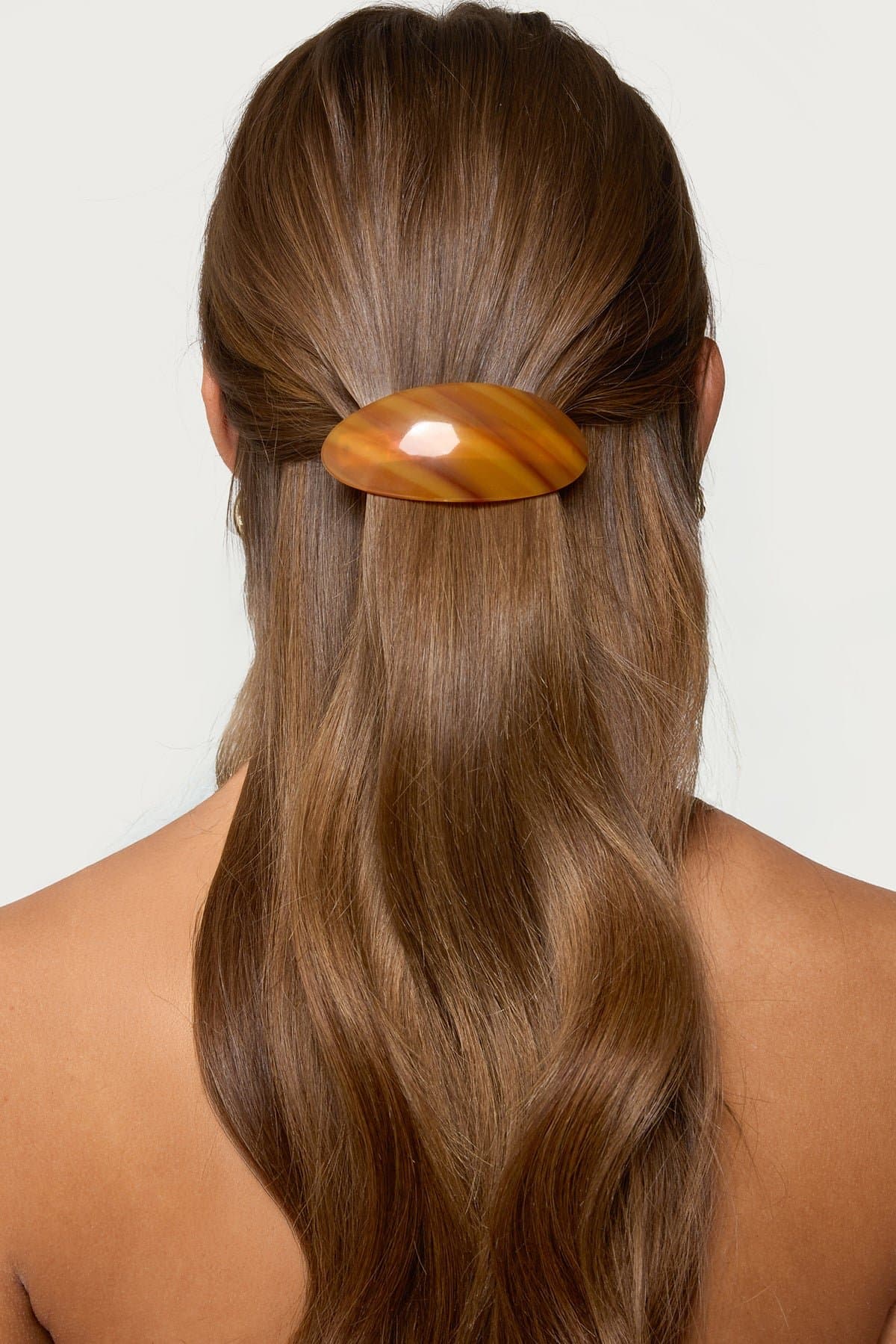 Curved Barrette Hair Clip - Polymer 3.7 Inch Length